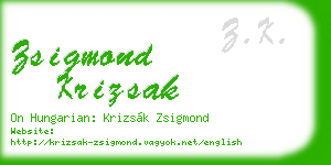 zsigmond krizsak business card
